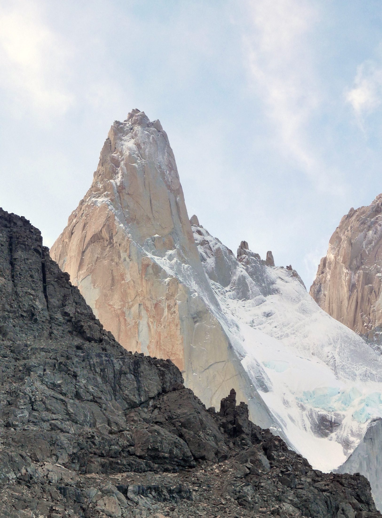 Aguja Poincenot rising above the Patagonian landscape