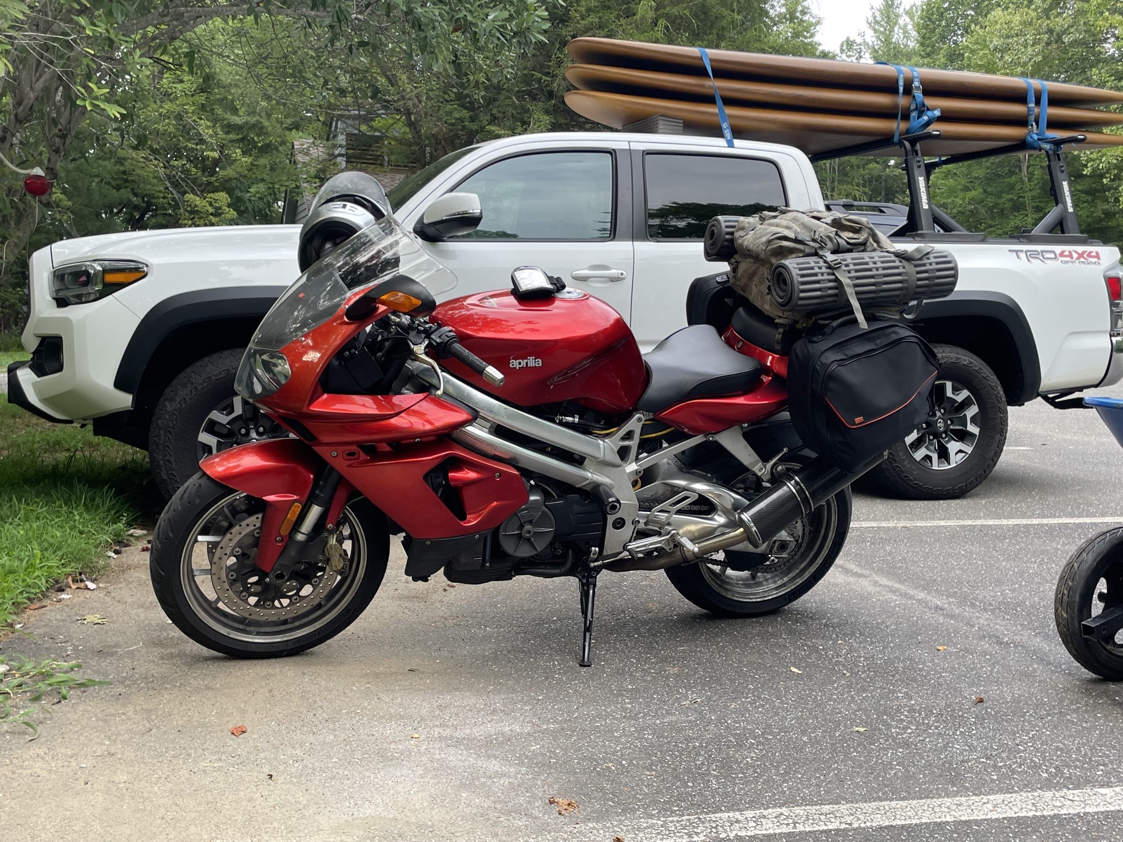 Restored Aprilia Falco packed and ready to ride