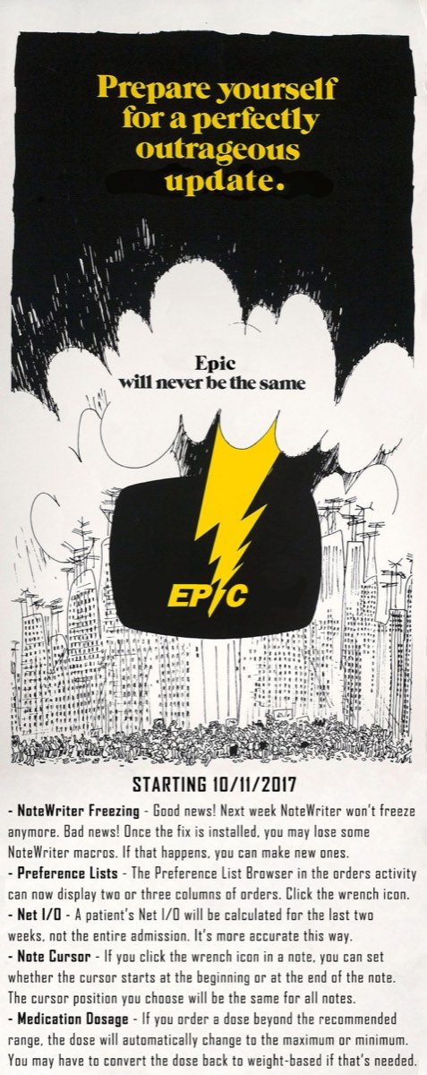 This Is NOT Epic provider bulletin